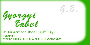 gyorgyi babel business card